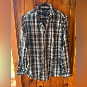 Chaps Black and‎ White Plaid Men's Shirt